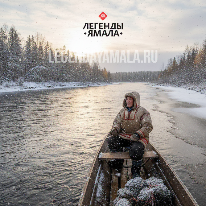 Ненец на рыбалке на Ямале